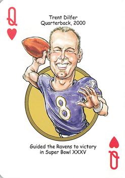 2013 Hero Decks Baltimore Colts & Ravens Football Heroes Playing Cards #Q♥ Trent Dilfer Front