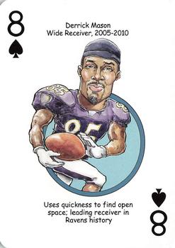 2013 Hero Decks Baltimore Colts & Ravens Football Heroes Playing Cards #8♠ Derrick Mason Front
