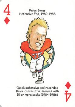 2006 Hero Decks Denver Broncos Football Heroes Playing Cards #4♦ Rulon Jones Front