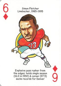 2006 Hero Decks Denver Broncos Football Heroes Playing Cards #6♦ Simon Fletcher Front