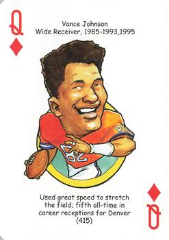 2006 Hero Decks Denver Broncos Football Heroes Playing Cards #Q♦ Vance Johnson Front