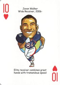 2006 Hero Decks Denver Broncos Football Heroes Playing Cards #10♥ Javon Walker Front