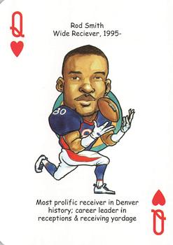 2006 Hero Decks Denver Broncos Football Heroes Playing Cards #Q♥ Rod Smith Front