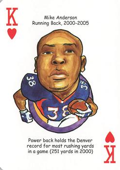 2006 Hero Decks Denver Broncos Football Heroes Playing Cards #K♥ Mike Anderson Front