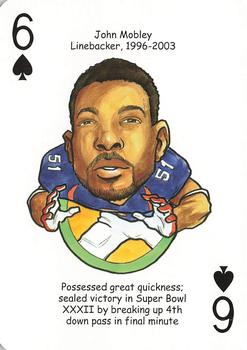2006 Hero Decks Denver Broncos Football Heroes Playing Cards #6♠ John Mobley Front