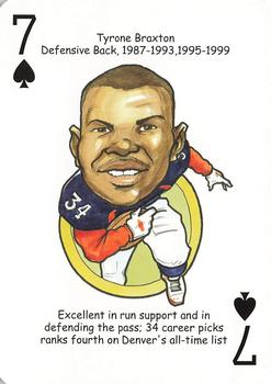 2006 Hero Decks Denver Broncos Football Heroes Playing Cards #7♠ Tyrone Braxton Front
