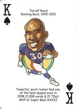 2006 Hero Decks Denver Broncos Football Heroes Playing Cards #K♠ Terrell Davis Front
