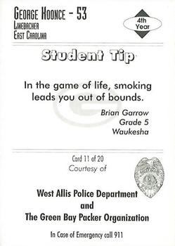 1995 Green Bay Packers Police - West Allis Police Department #11 George Koonce Back