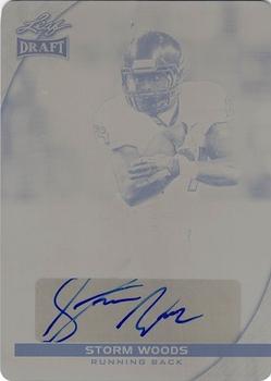2016 Leaf Draft - Autograph Printing Plates - Black #A-SBW Storm Woods Front