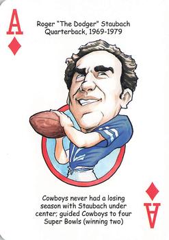 2012 Hero Decks Dallas Cowboys Football Heroes Playing Cards #A♦ Roger Staubach Front