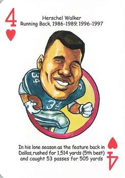 2012 Hero Decks Dallas Cowboys Football Heroes Playing Cards #4♥ Herschel Walker Front