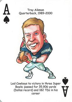 2012 Hero Decks Dallas Cowboys Football Heroes Playing Cards #A♠ Troy Aikman Front
