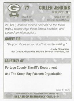 2010 Green Bay Packers Police - Portage County Sheriffs Department #11 Cullen Jenkins Back