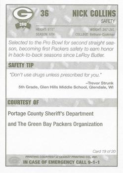 2010 Green Bay Packers Police - Portage County Sheriffs Department #19 Nick Collins Back