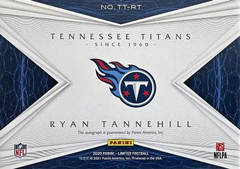 2020 Panini Limited - Team Trademarks Ruby Spotlight #TT-RT Ryan Tannehill Back