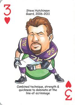 2015 Hero Decks Minnesota Vikings Football Heroes Playing Cards #3♥ Steve Hutchinson Front