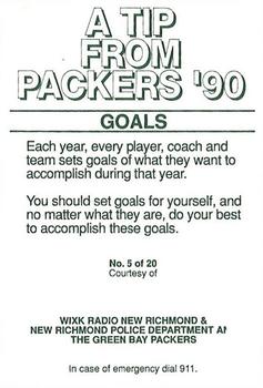 1990 Green Bay Packers Police - WIXK Radio New Richmond & New Richmond Police Department #5 Tony Mandarich Back