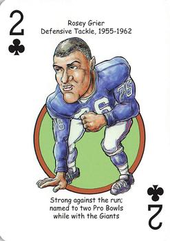 2018 Hero Decks New York Giants Football Heroes Playing Cards #2♣ Rosey Grier Front