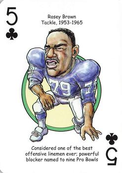 2018 Hero Decks New York Giants Football Heroes Playing Cards #5♣ Rosey Brown Front