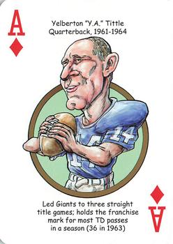 2018 Hero Decks New York Giants Football Heroes Playing Cards #A♦ Y.A. Tittle Front