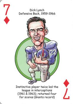 2018 Hero Decks New York Giants Football Heroes Playing Cards #7♦ Dick Lynch Front