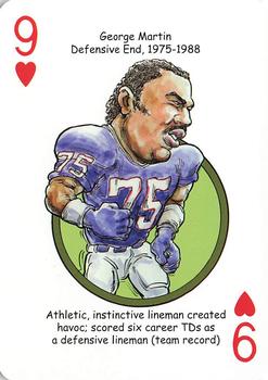 2018 Hero Decks New York Giants Football Heroes Playing Cards #9♥ George Martin Front