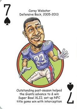 2018 Hero Decks New York Giants Football Heroes Playing Cards #7♠ Corey Webster Front