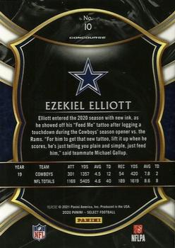 2020 Panini Select #10 Ezekiel Elliott Back