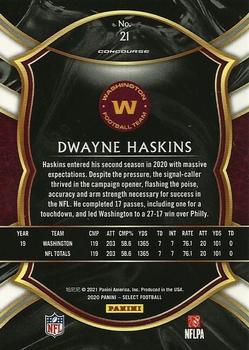 2020 Panini Select #21 Dwayne Haskins Back