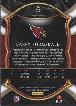 2020 Panini Select #23 Larry Fitzgerald Back