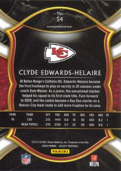 2020 Panini Select #54 Clyde Edwards-Helaire Back