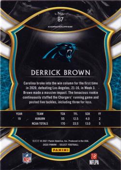 2020 Panini Select #87 Derrick Brown Back