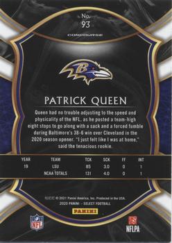 2020 Panini Select #93 Patrick Queen Back