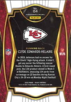 2020 Panini Select #154 Clyde Edwards-Helaire Back