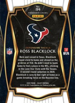 2020 Panini Select #194 Ross Blacklock Back