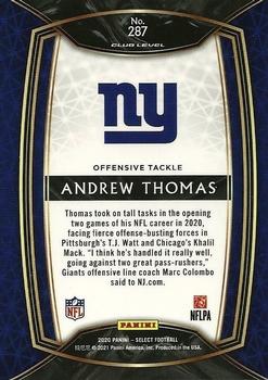 2020 Panini Select #287 Andrew Thomas Back