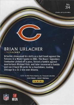 2020 Panini Select #314 Brian Urlacher Back
