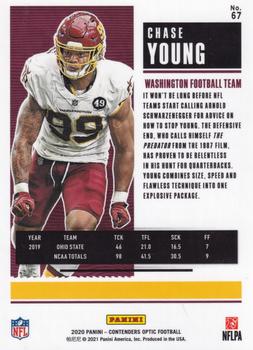 2020 Panini Contenders Optic #67 Chase Young Back