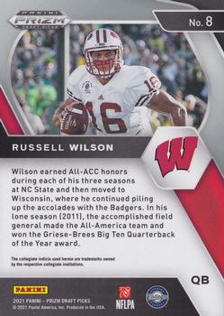 2021 Panini Prizm Draft Picks Collegiate #8 Russell Wilson Back