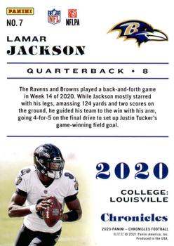 2020 Panini Chronicles #7 Lamar Jackson Back