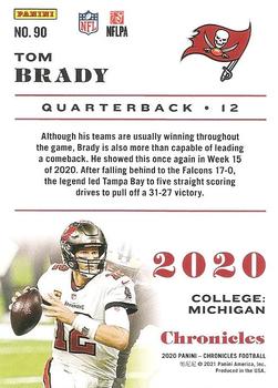 2020 Panini Chronicles #90 Tom Brady Back