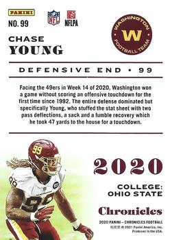 2020 Panini Chronicles #99 Chase Young Back