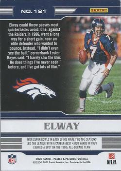 2020 Panini Plates & Patches - Green #121 John Elway Back