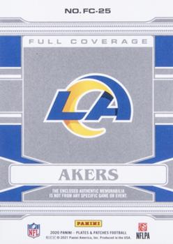 2020 Panini Plates & Patches - Full Coverage #FC-25 Cam Akers Back