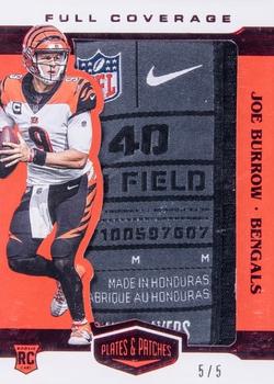 2020 Panini Plates & Patches - Full Coverage Red #FC-1 Joe Burrow Front