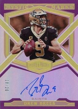 2020 Panini Plates & Patches - Mystic Marks Purple #MY-DB Drew Brees Front
