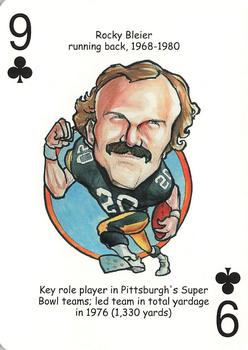 2005 Hero Decks Pittsburgh Steelers Football Heroes Playing Cards #9♣ Rocky Bleier Front