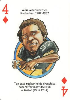 2005 Hero Decks Pittsburgh Steelers Football Heroes Playing Cards #4♦ Mike Merriweather Front