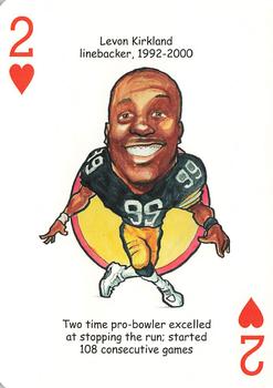 2005 Hero Decks Pittsburgh Steelers Football Heroes Playing Cards #2♥ Levon Kirkland Front