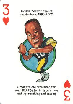 2005 Hero Decks Pittsburgh Steelers Football Heroes Playing Cards #3♥ Kordell Stewart Front